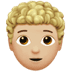 🧑🏼‍🦱 person: medium-light skin tone, curly hair display on Apple